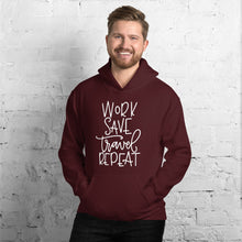Load image into Gallery viewer, The Limited Edition Work, Save, Travel, Repeat Unisex Hoodie