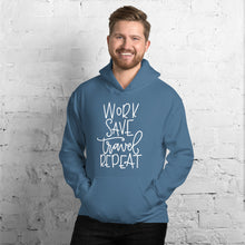 Load image into Gallery viewer, The Limited Edition Work, Save, Travel, Repeat Unisex Hoodie