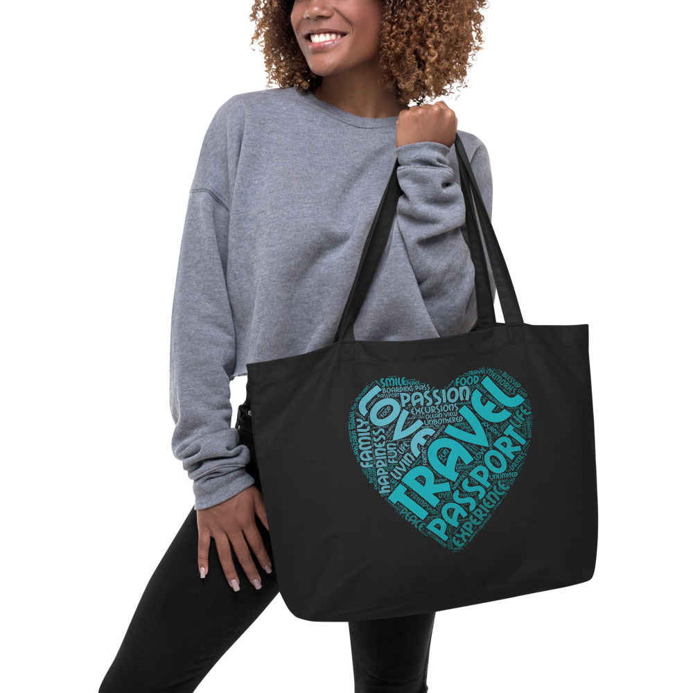 The Limited Edition Love, Travel, Passport Large organic tote bag